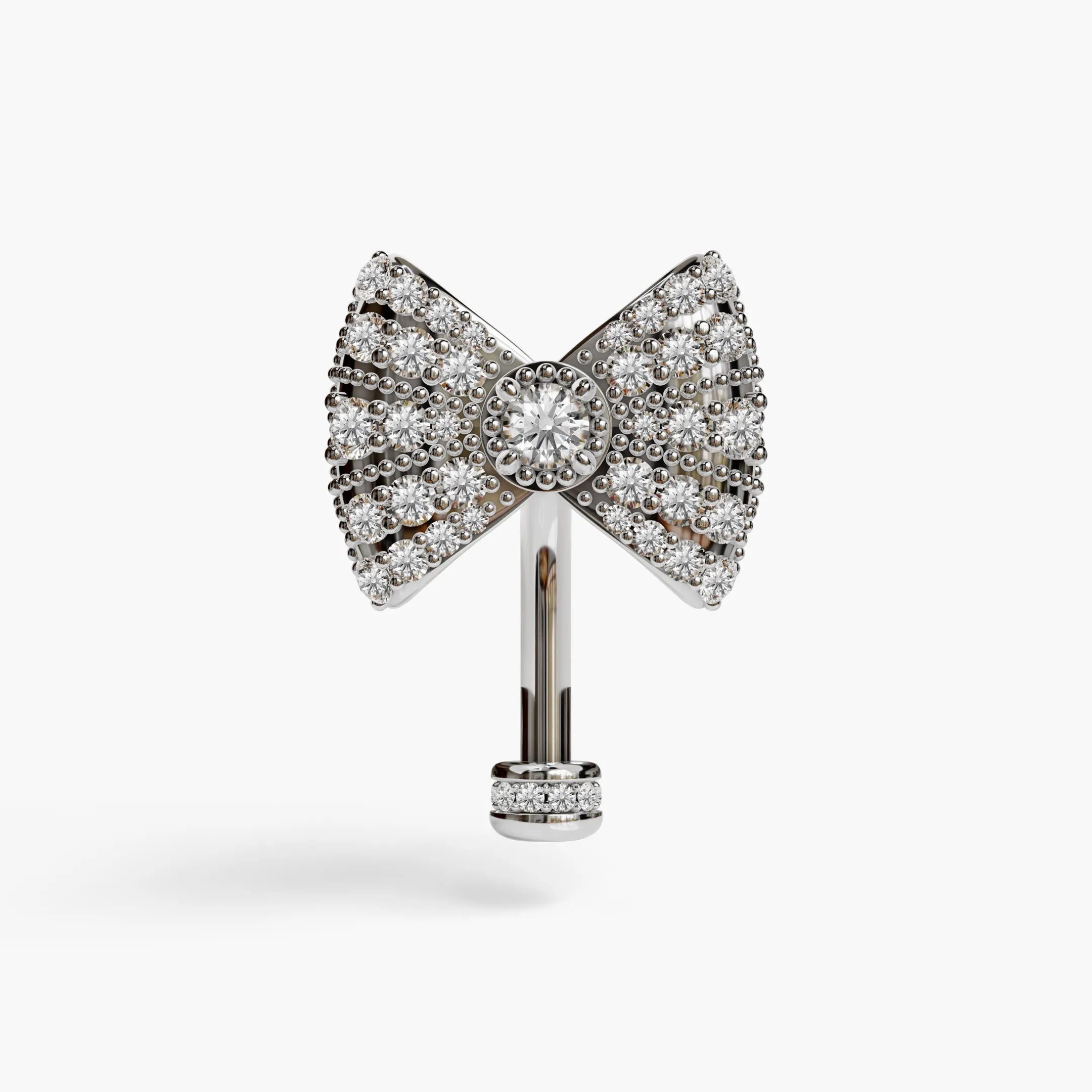 Lover's Bow Lab Diamond Floating White Gold Belly Ring – Jolie Co Jewelry