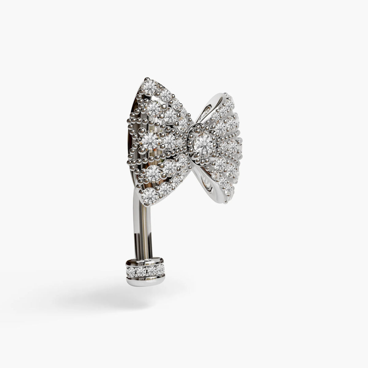 Floating Bows Lover's Bow Lab Diamond Floating White Gold Belly Ring – Jolie Co Jewelry