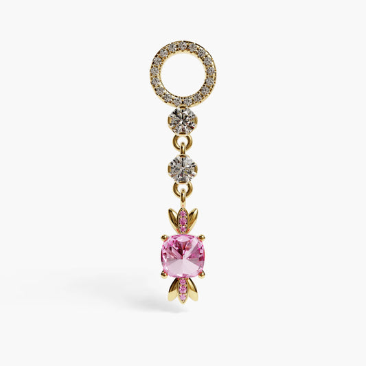 Sugar Baby Dome Charm, Yellow & Rose Gold