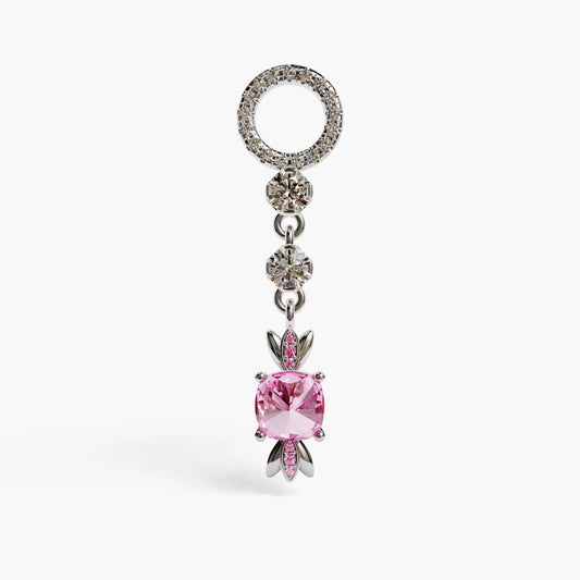 Sugar Baby Dome Charm, White Gold & Platinum
