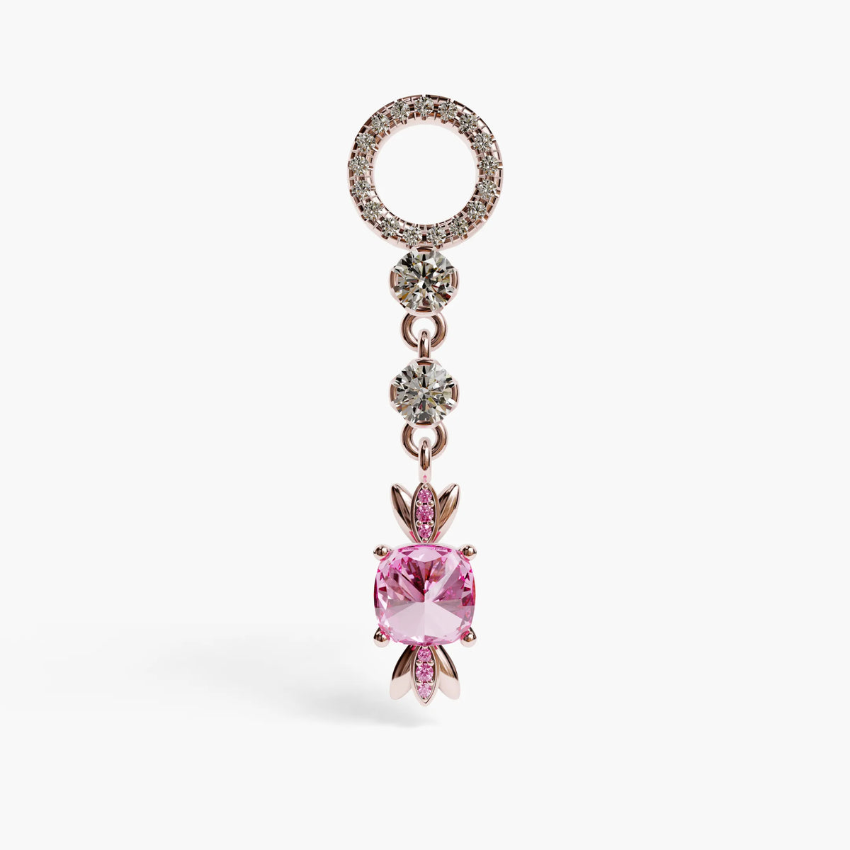 Sugar Baby Dome Charm, Yellow & Rose Gold
