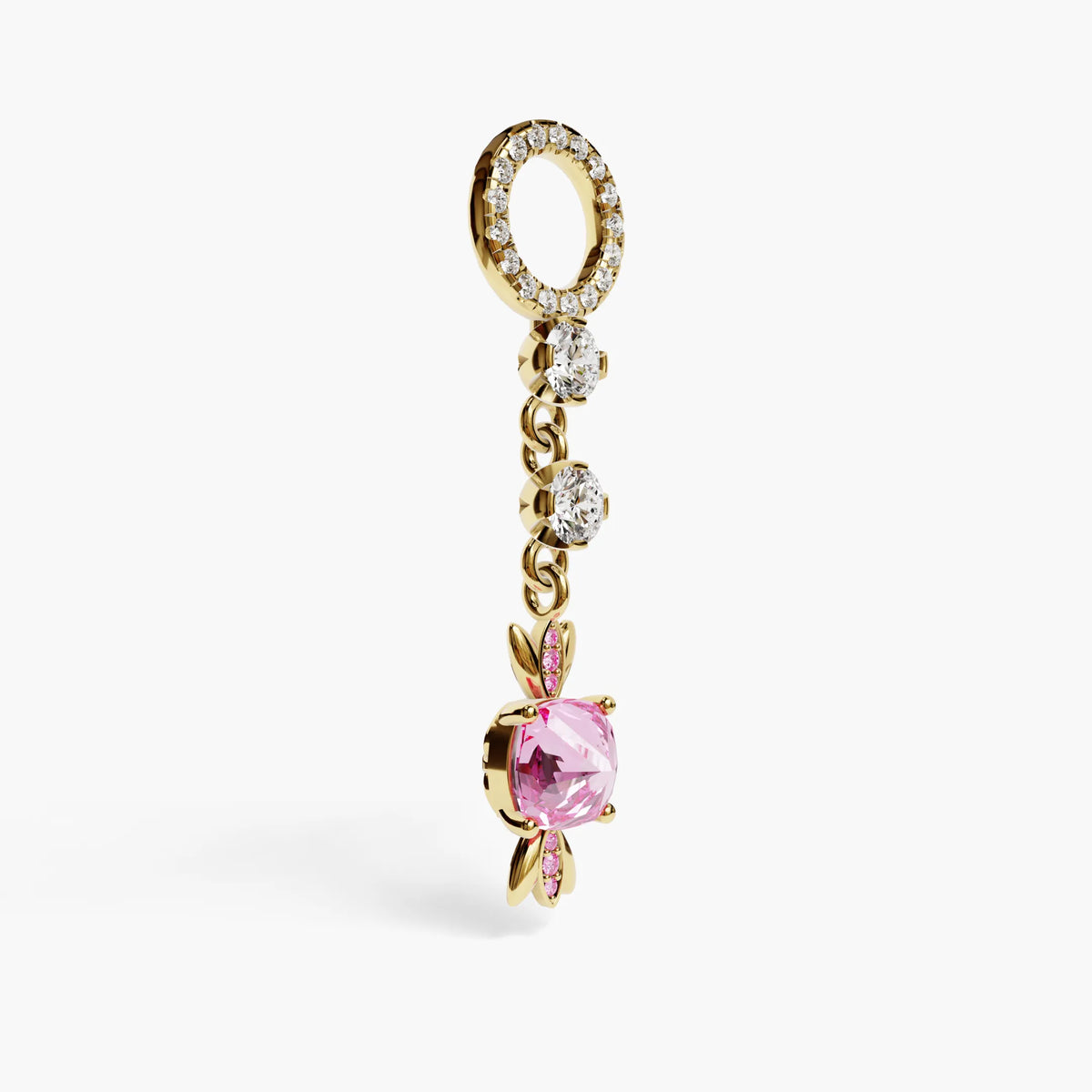 Sugar Baby Dome Charm, Yellow & Rose Gold