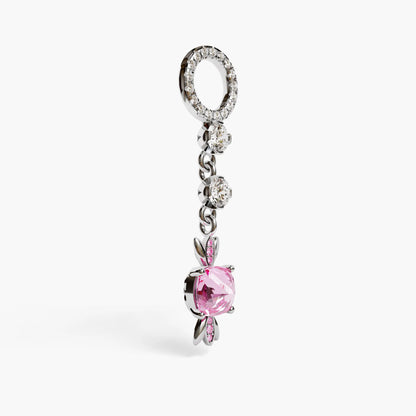 Sugar Baby Dome Charm, White Gold & Platinum