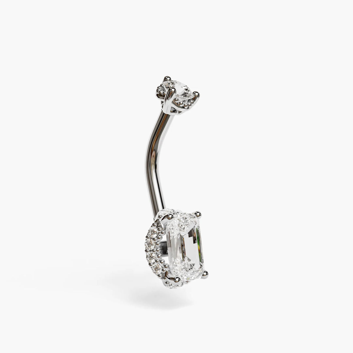 La Femme Emerald Pavé 0.7 ct. Lab Diamond Belly Ring White Gold