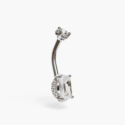 La Femme Emerald Pavé 0.7 ct. Lab Diamond Belly Ring White Gold