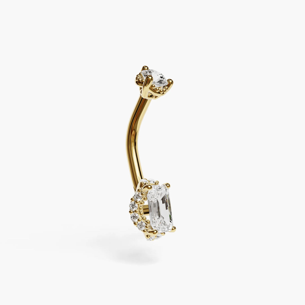 La Femme Emerald Pavé 0.4 ct. Lab Diamond Belly Ring White Gold