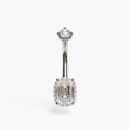 La Femme Emerald Pavé 0.7 ct. Lab Diamond Belly Ring White Gold