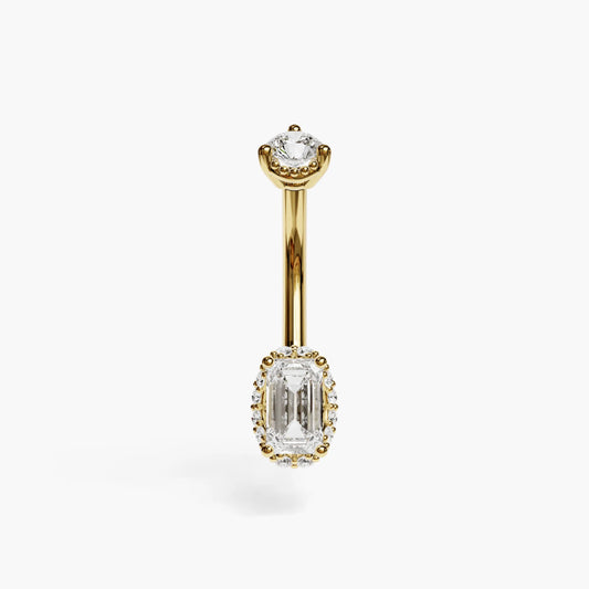 La Femme Emerald Pavé 0.4 ct. Lab Diamond Belly Ring White Gold
