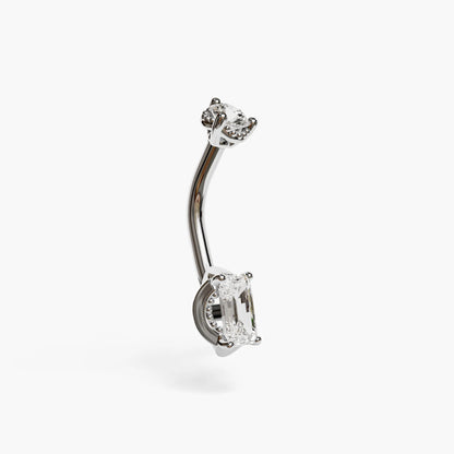 La Femme Emerald 0.4 ct. Lab Diamond Belly Ring White Gold