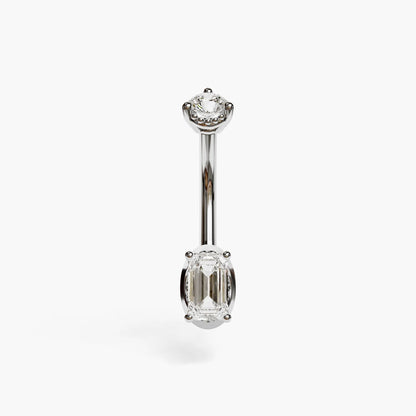 La Femme Emerald 0.4 ct. Lab Diamond Belly Ring White Gold