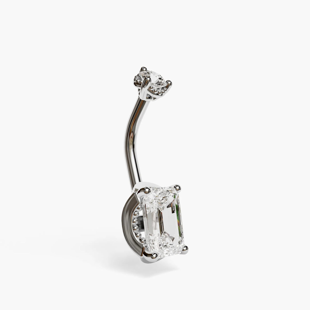 La Femme Emerald 1.1 ct. Lab Diamond Belly Ring White Gold
