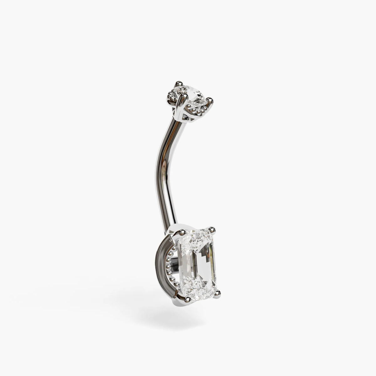 La Femme Emerald 0.7 ct. Lab Diamond Belly Ring White Gold