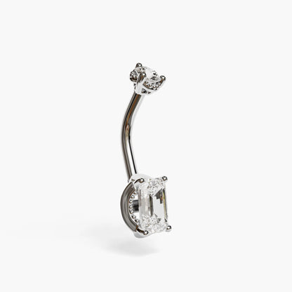 La Femme Emerald 0.7 ct. Lab Diamond Belly Ring White Gold