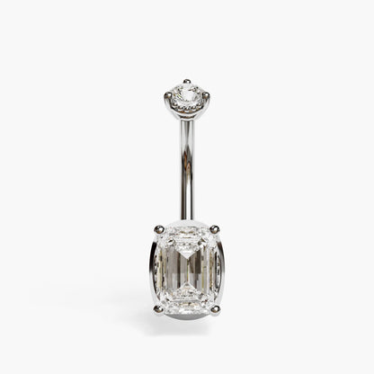 La Femme Emerald 1.1 ct. Lab Diamond Belly Ring White Gold