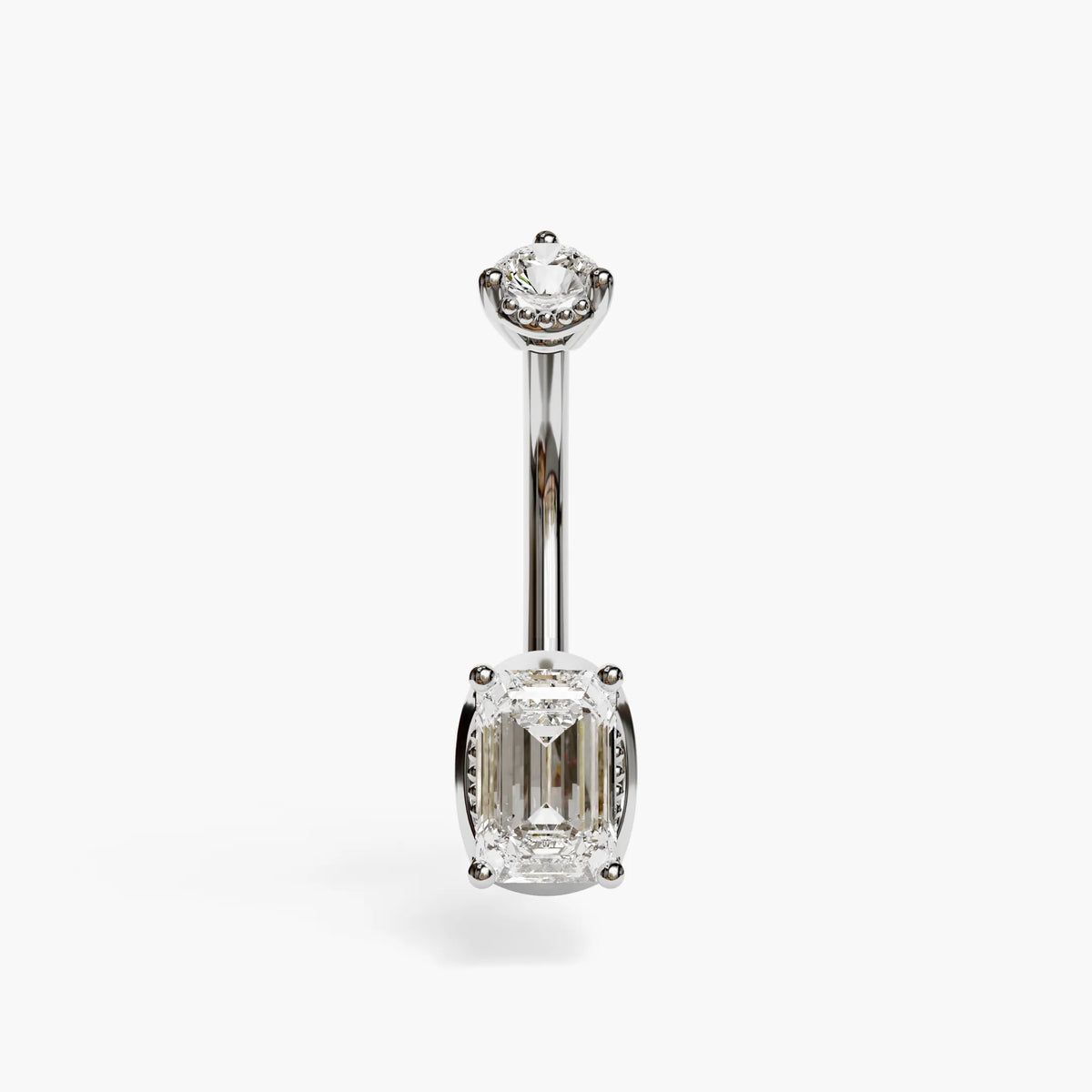 La Femme Emerald 0.7 ct. Lab Diamond Belly Ring White Gold