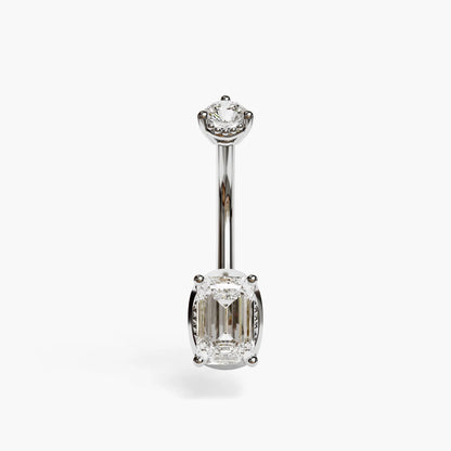 La Femme Emerald 0.7 ct. Lab Diamond Belly Ring White Gold