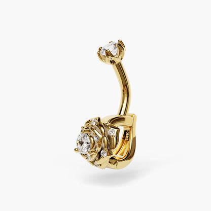 Eternal Frost Rose Lab Diamond Dome Belly Ring