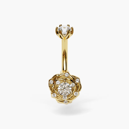 Eternal Frost Rose Lab Diamond Dome Belly Ring