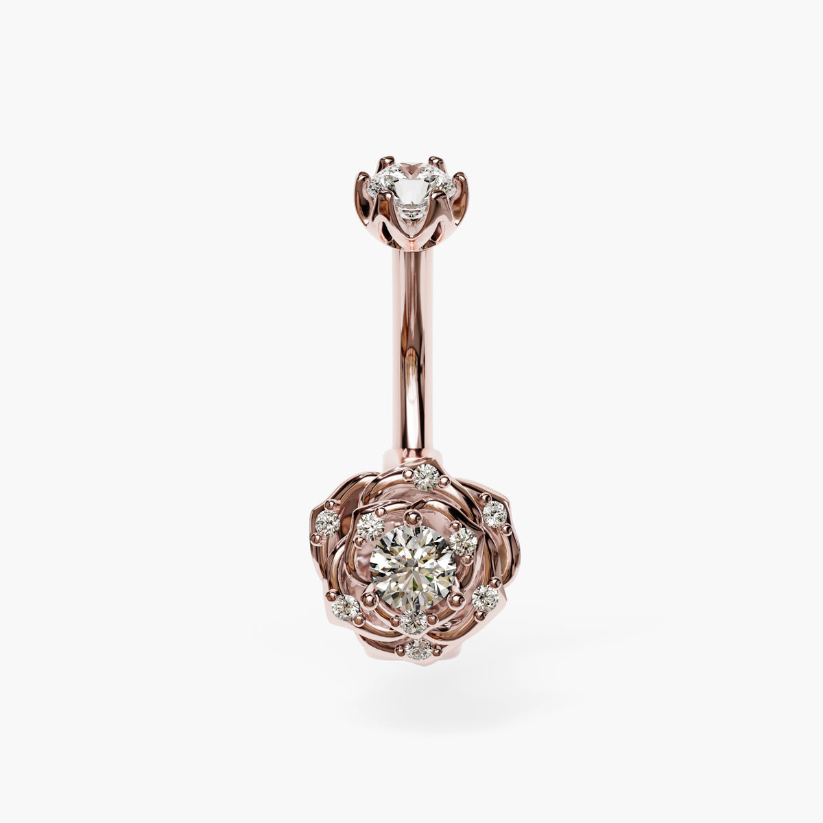 Eternal Frost Rose Lab Diamond Dome Belly Ring