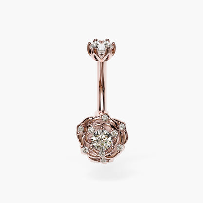 Eternal Frost Rose Lab Diamond Dome Belly Ring