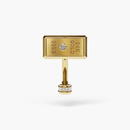 Gold Digger Lab Diamond Reverse Belly Ring, Yellow & Rose Gold