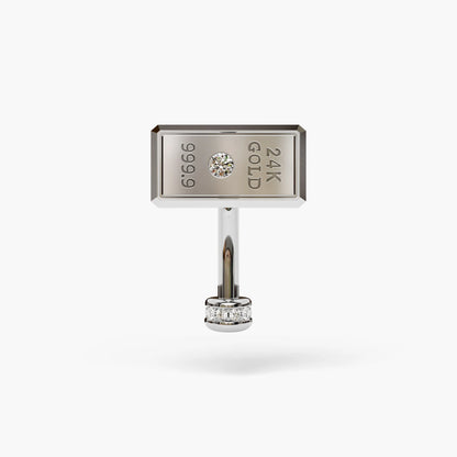 Gold Digger Lab Diamond Reverse Belly Ring, White Gold & Platinum
