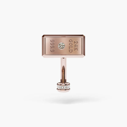 Gold Digger Lab Diamond Reverse Belly Ring, Yellow & Rose Gold