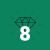 Moissanite (8mm, Green)