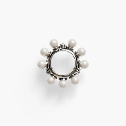 Pearl Dome Belly Ring White Gold