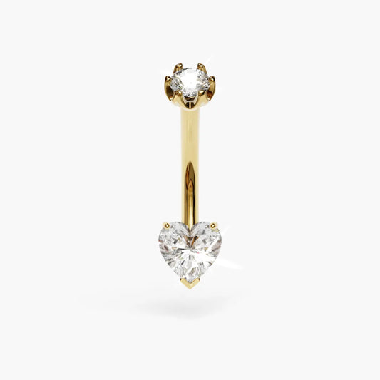 Heart 0.5 ct. Moissanite Belly Ring