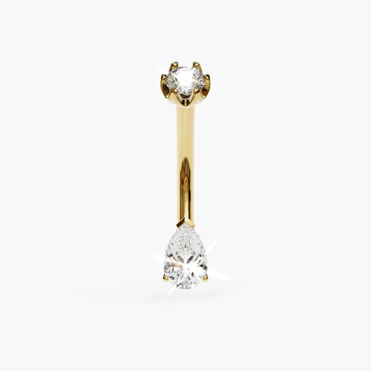 Teardrop 0.5 ct. Moissanite Belly Ring