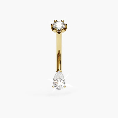 Teardrop 0.3 ct. Moissanite Belly Ring
