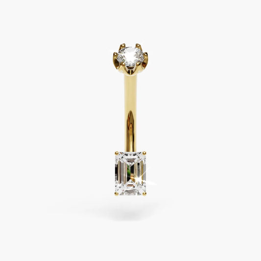 Emerald 0.4 ct. Moissanite Belly Ring