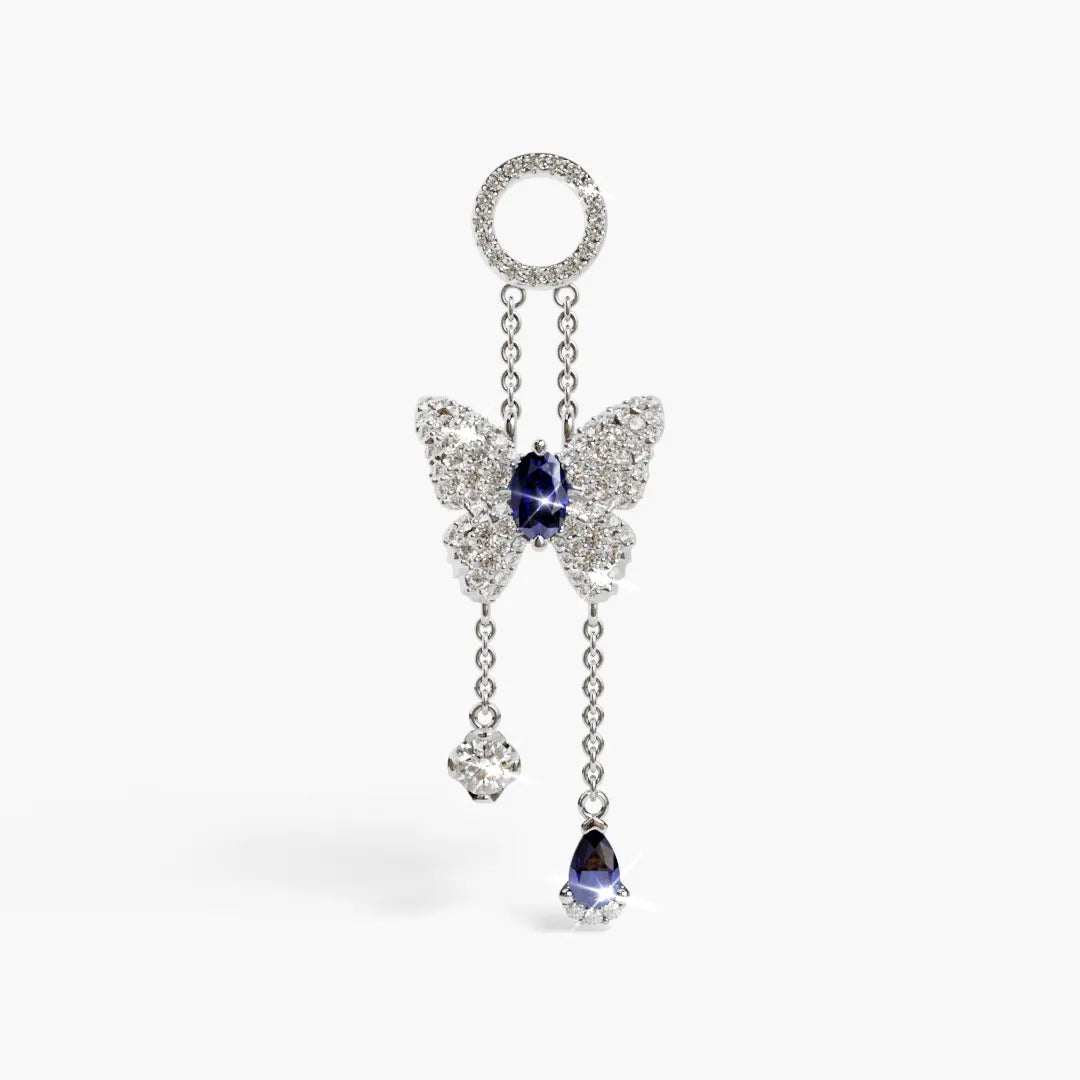 Mariposa Butterfly Charm White Gold & Platinum