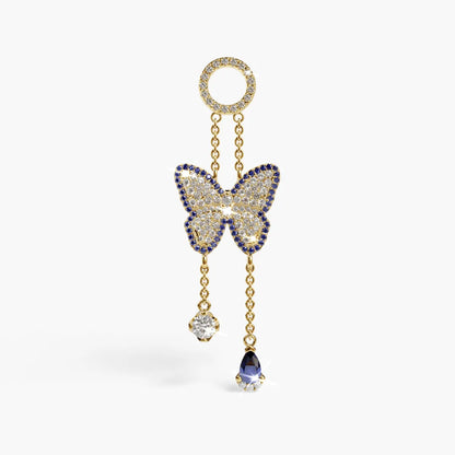 Monarch Butterfly Charm Yellow & Rose Gold