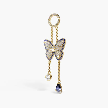 Monarch Butterfly Charm Yellow & Rose Gold