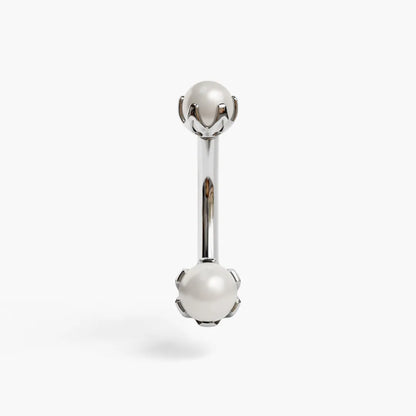 Pearl Orchid Belly Ring White Gold