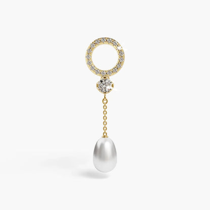 Pearl Drop Charm Yellow & Rose Gold