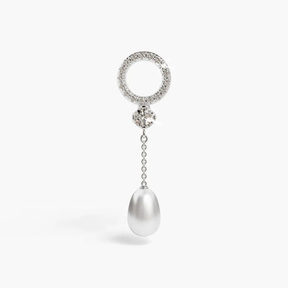Pearl Drop Charm White Gold