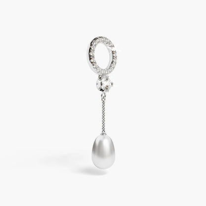 Pearl Drop Charm White Gold