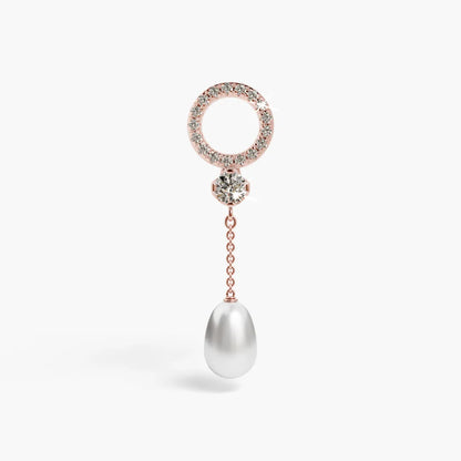 Pearl Drop Charm Yellow & Rose Gold