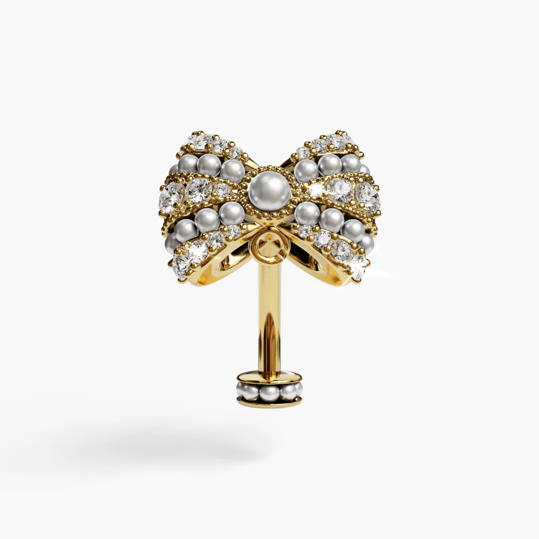 Lover's Bow Floating Belly Ring