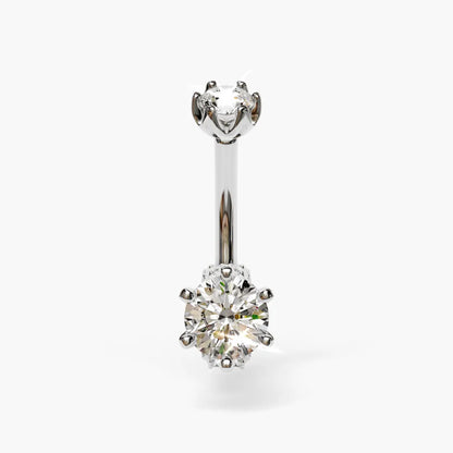Marry Me Baby Dome Belly Ring White Gold