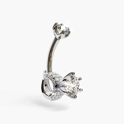 Marry Me Baby Dome Belly Ring White Gold