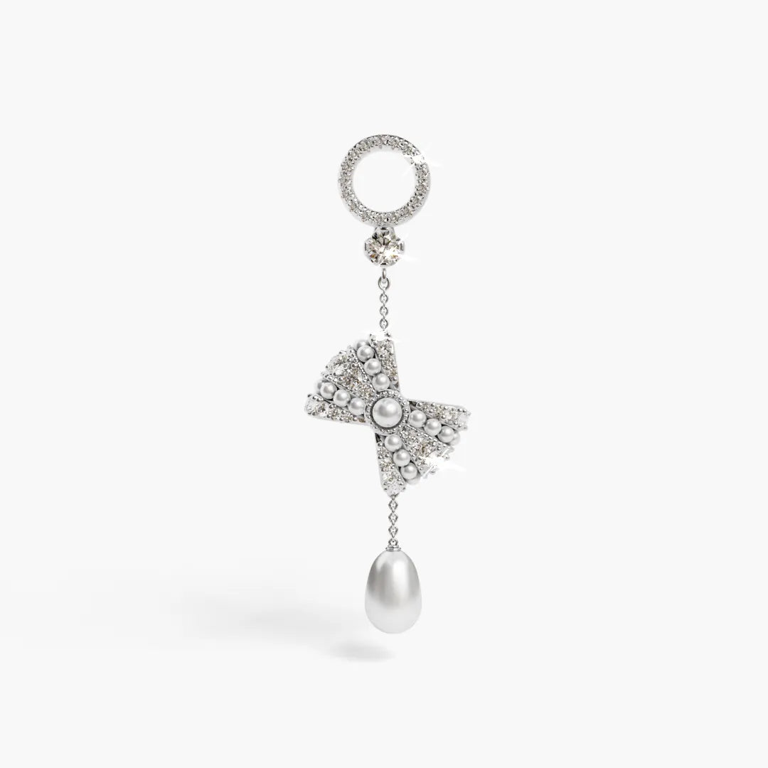 Lover's Bow Charm White Gold