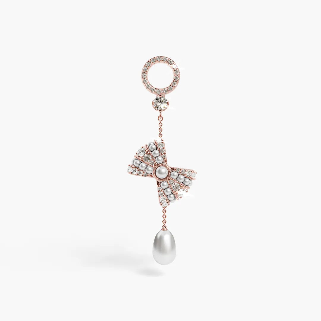 Lover's Bow Charm Yellow & Rose Gold