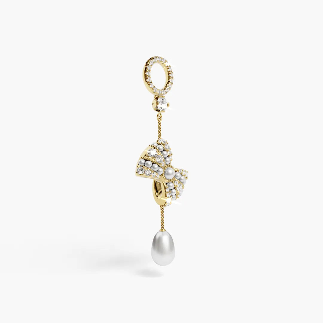 Lover's Bow Charm Yellow & Rose Gold