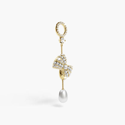 Lover's Bow Charm Yellow & Rose Gold