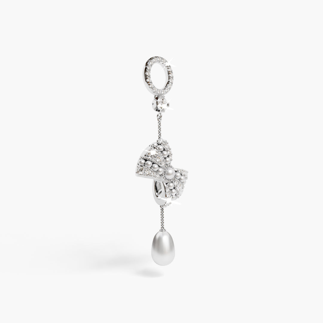 Lover's Bow Charm White Gold