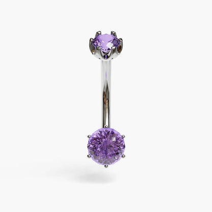 Purple Rain 0.8 ct. Sapphire Belly Ring White Gold